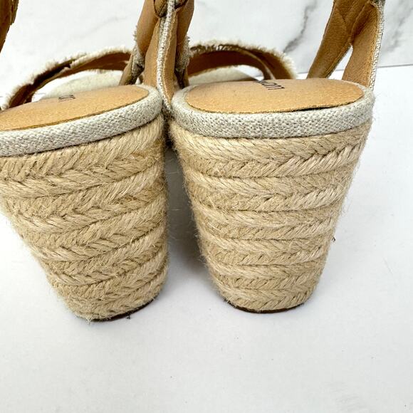 Lucky Brand Womens Margaline Wedge Espadrille Size 8.5 Fray Edge Cream - Picture 7 of 9